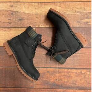 Timberland Premium Men Black 6" Nubuck/Plaid Waterproof Boots -  Sizes: 9